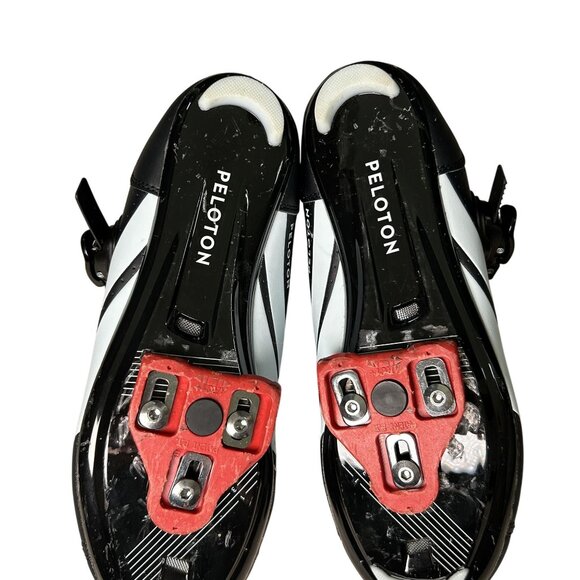 Peloton Cycling Shoes Unisex Size 41 With Cleats Black And Red Fitness Spin Bike - Picture 7 of 11